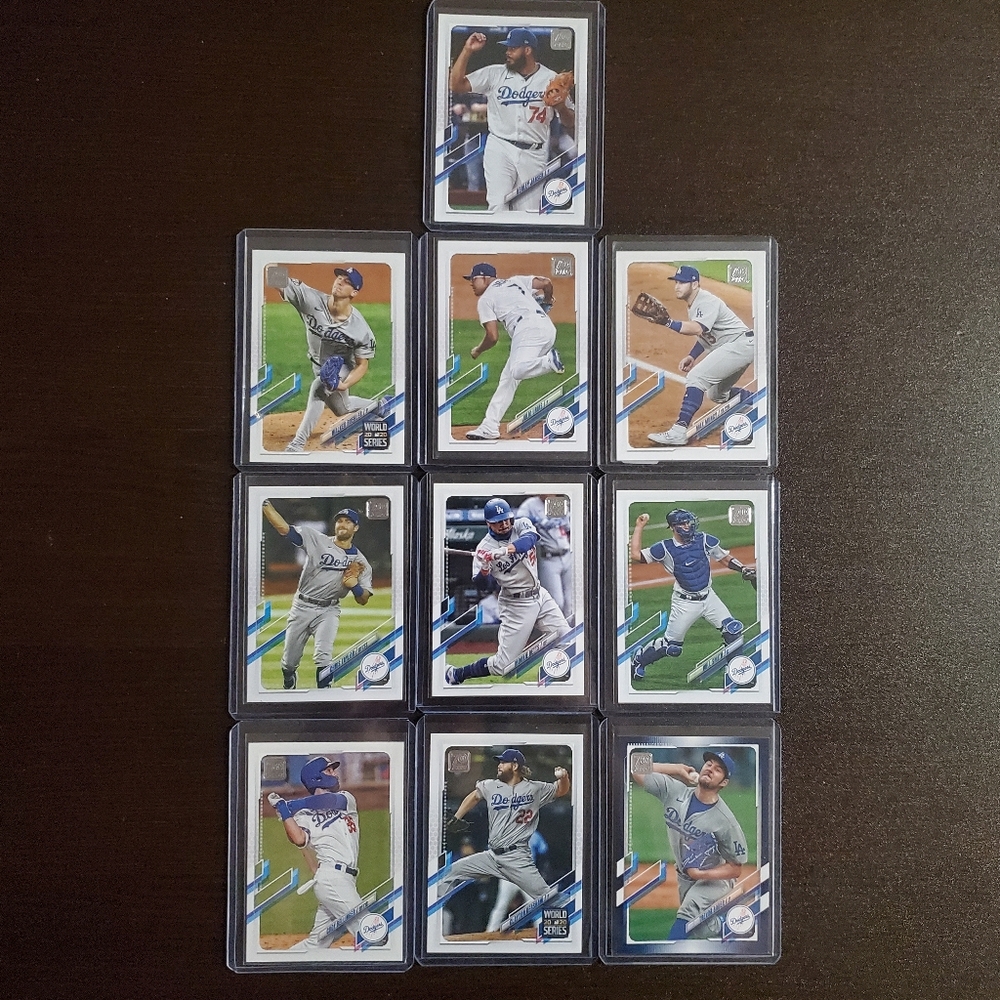 2021 Los Angeles Dodgers Topps Baseball Collector Cards Lot Of 10